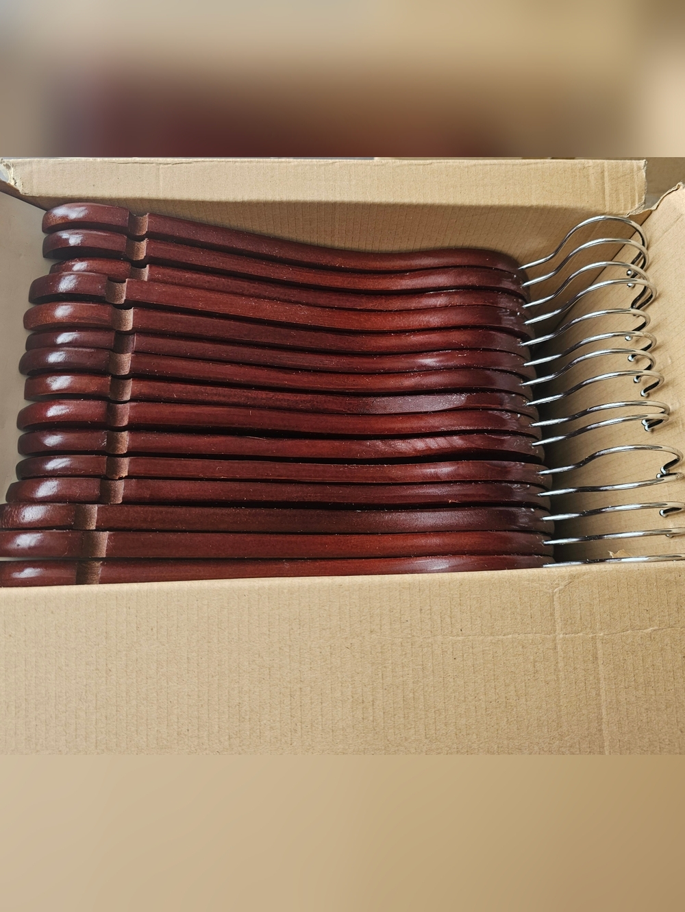 Amazonbasics Solid Wood Suit Hangers, Cherry - 30 Pack